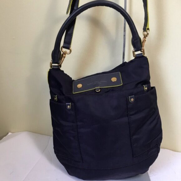 Marc Jacobs Preppy Natasha Nylon Convertible Crossbody Shoulder Hobo Pocket Logo - Picture 3 of 16